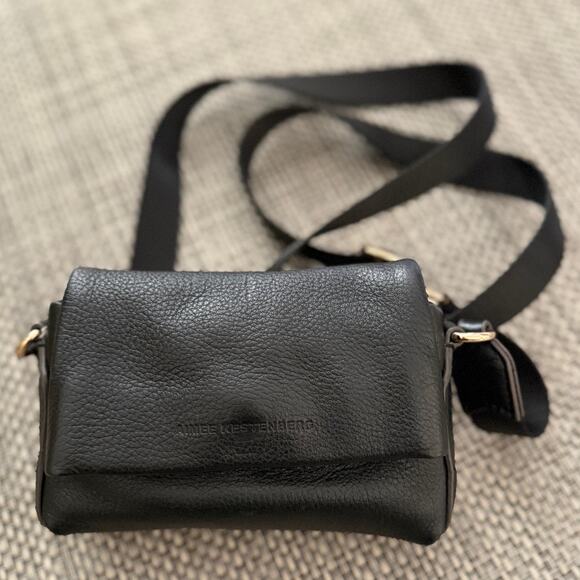 AIMEE KESTENBERG Broadway Leather Adjustable Strap Mini Crossbody Bag Black - Picture 1 of 11